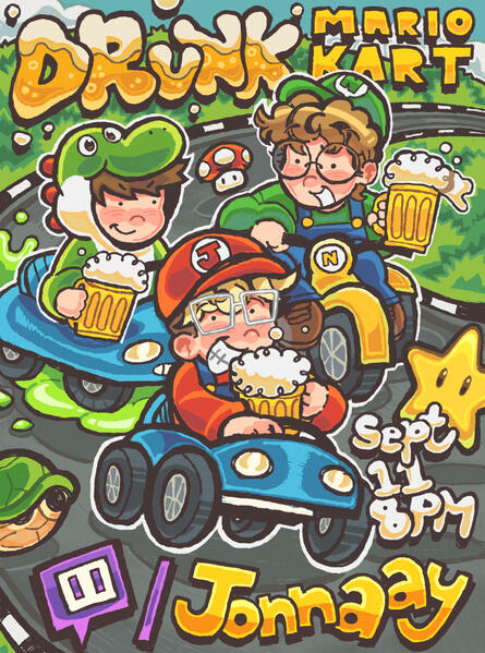 Jonnaay Drunk Mario Kart Poster